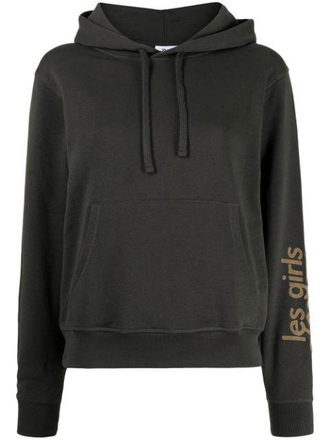 logo-print pullover hoodie by LES GIRLS LES BOYS