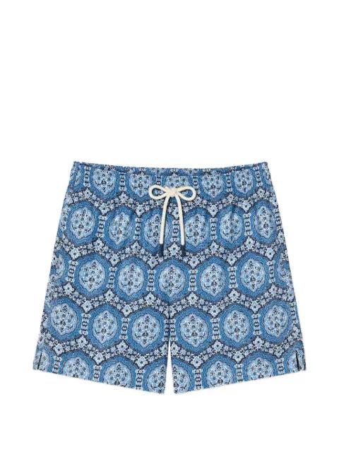 Captain patterned drawstring swim shorts by LES HERITIERS