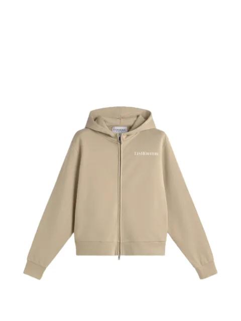 logo-detail zip-up hoodie by LES HERITIERS