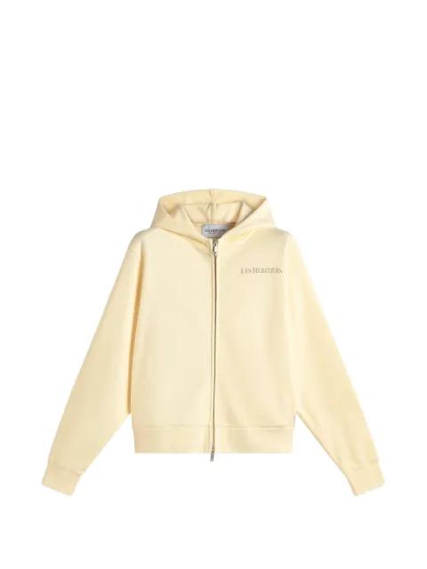 logo-detail zip-up hoodie by LES HERITIERS