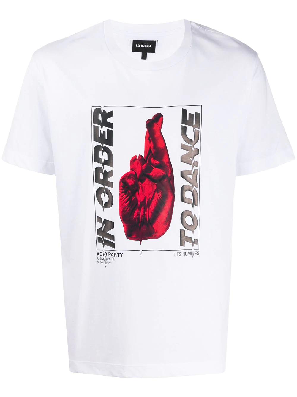 graphic-print cotton T-shirt by LES HOMMES