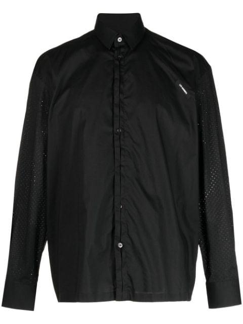 logo-patch shirt by LES HOMMES