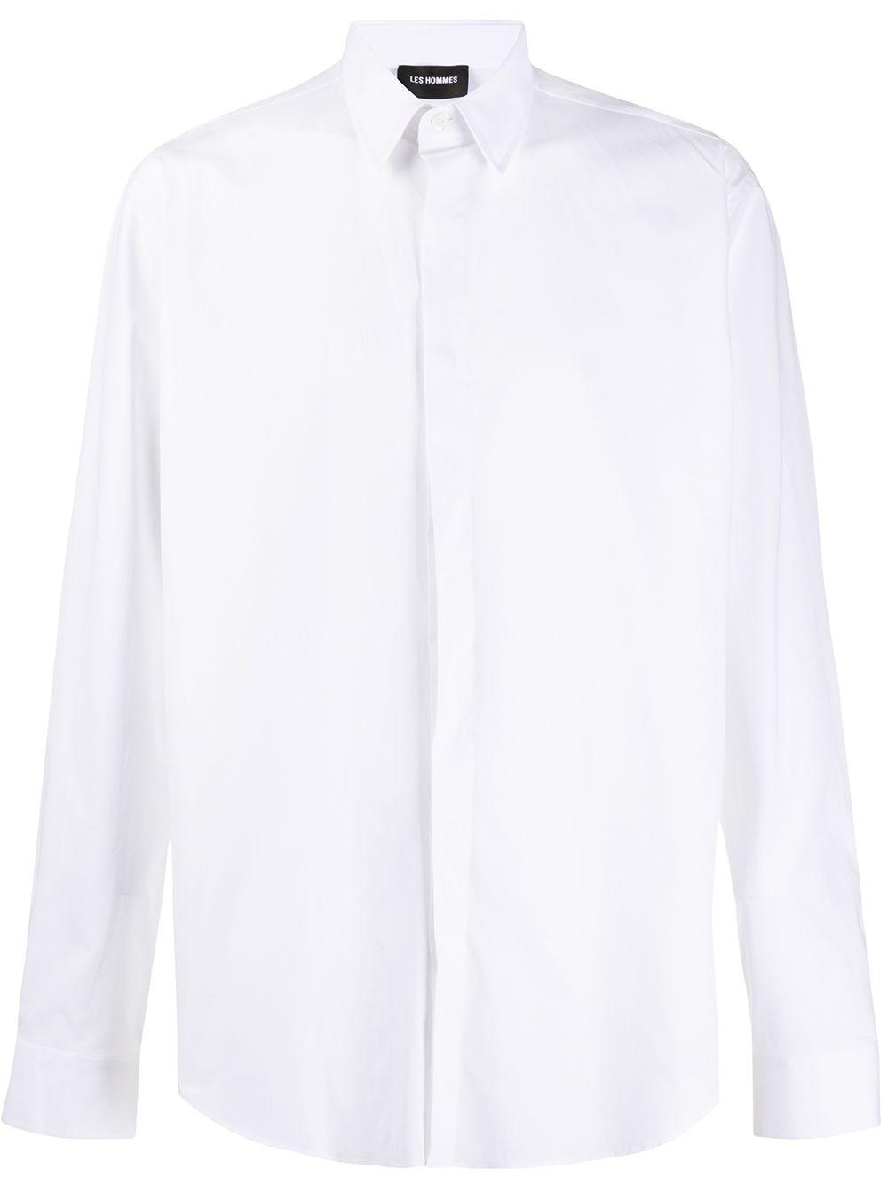 pointed collar plain shirt by LES HOMMES