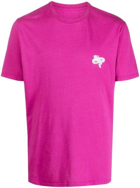 snake-print cotton T-shirt by LES HOMMES