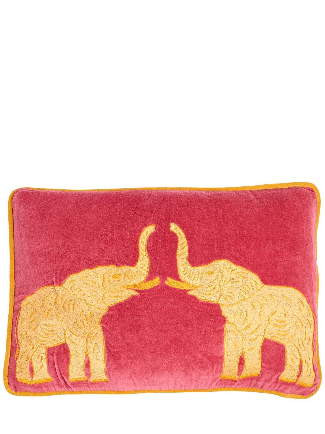Embroidered Velvet Cushion by LES OTTOMANS