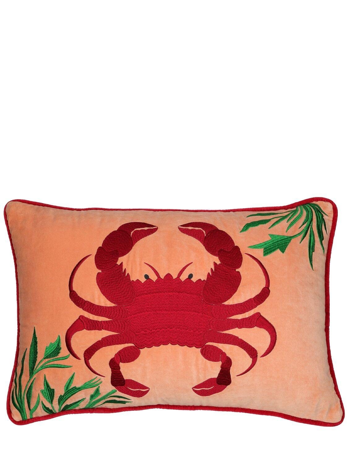 Hand-embroidered Cotton Velvet Cushion by LES OTTOMANS
