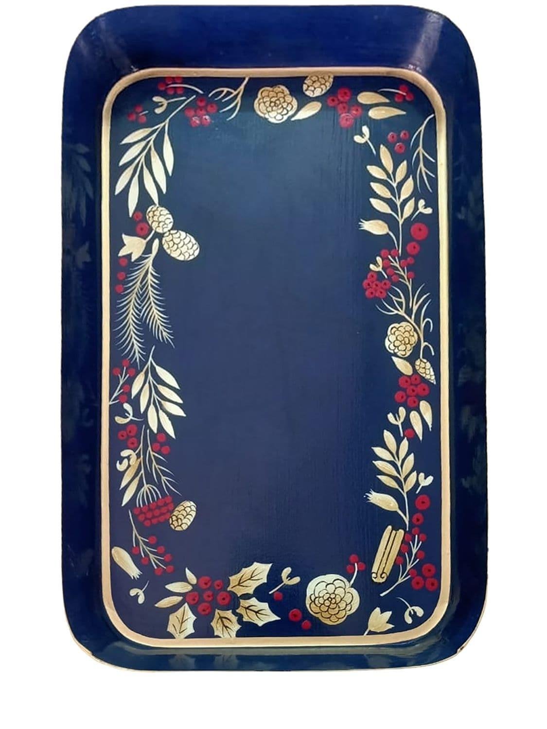 Handpainted Iron Christmas Tray by LES OTTOMANS