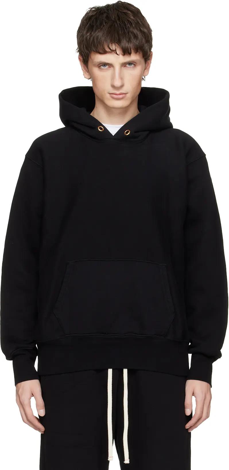 Black Heavyweight Hoodie by LES TIEN