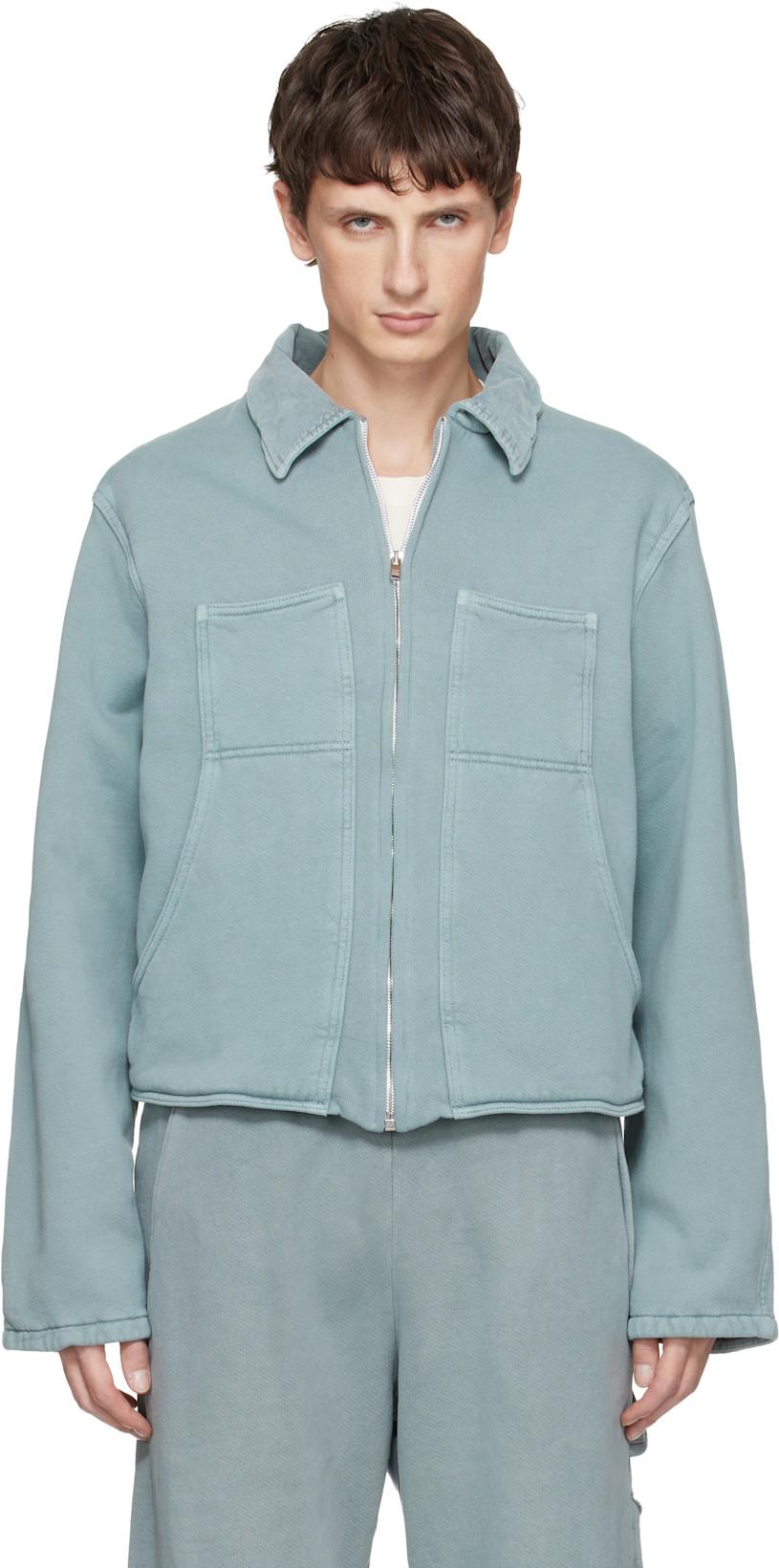 Blue Heavyweight Utility Jacket by LES TIEN