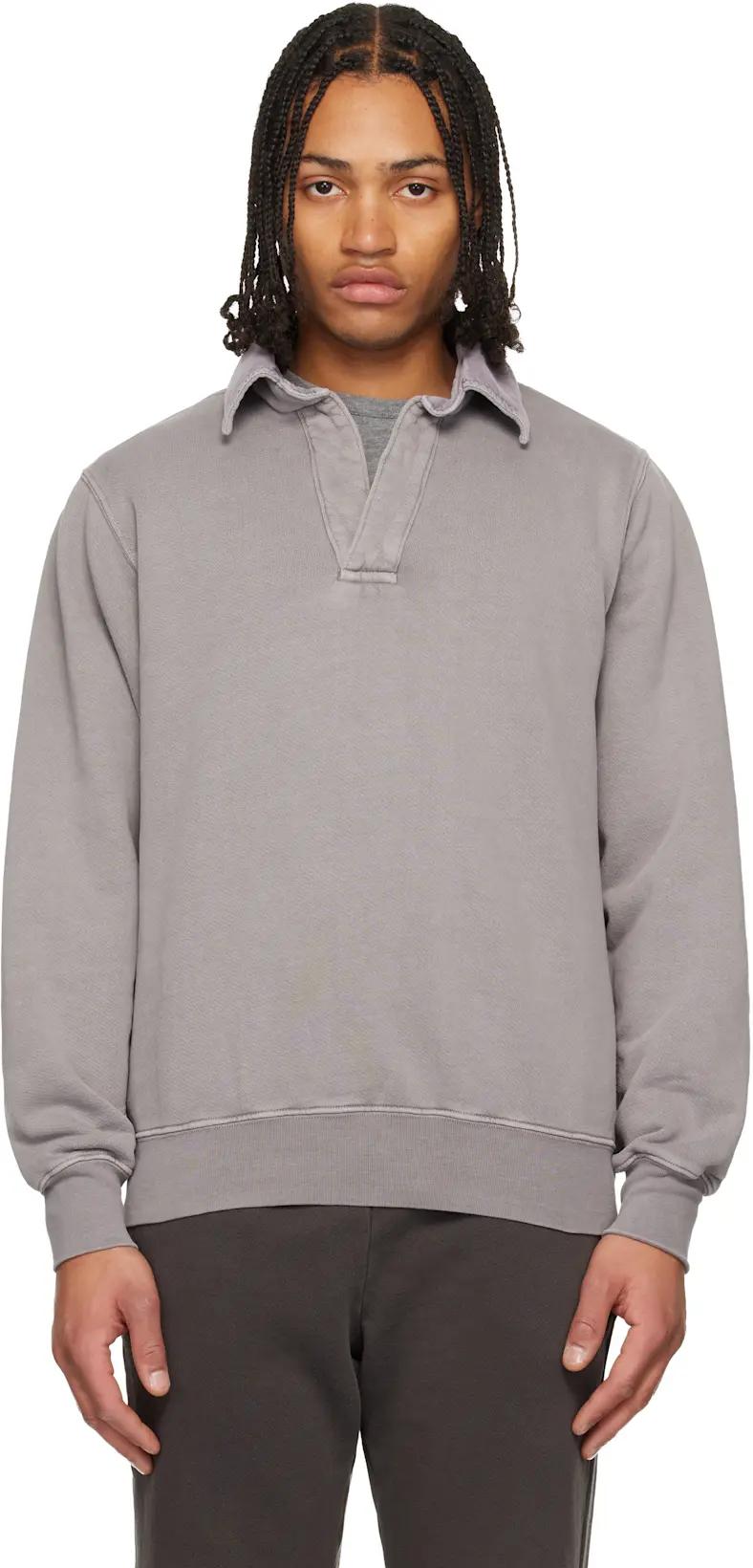 Gray Moto Back Polo by LES TIEN