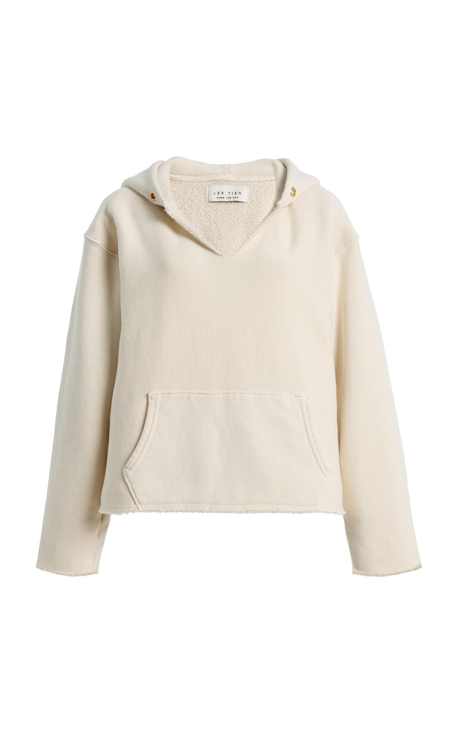 Les Tien Rachel Raw-Edge Cotton Cropped Hoodie -oda Operandi by LES TIEN