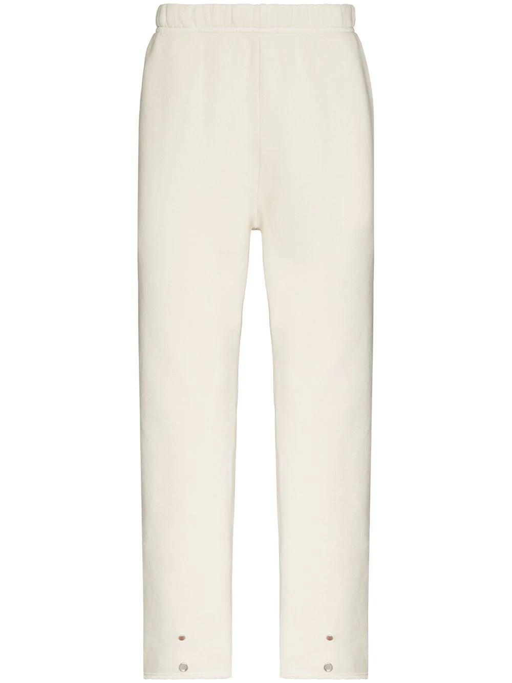 snap-button cotton track pants by LES TIEN