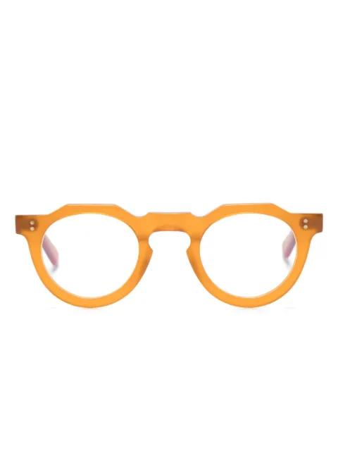round-frame matte-finish glasses by LESCA