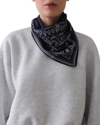 Blue Paisley Silk Scarf by LESCARF