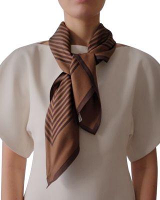 Striped Silk Scarf by LESCARF