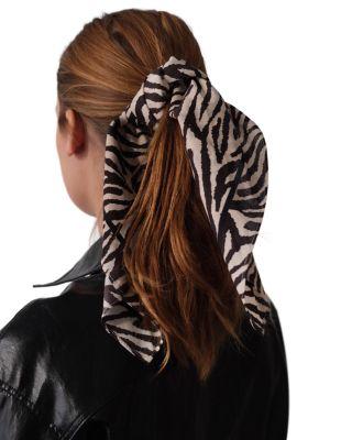 Zebra Print Cotton Bandana by LESCARF