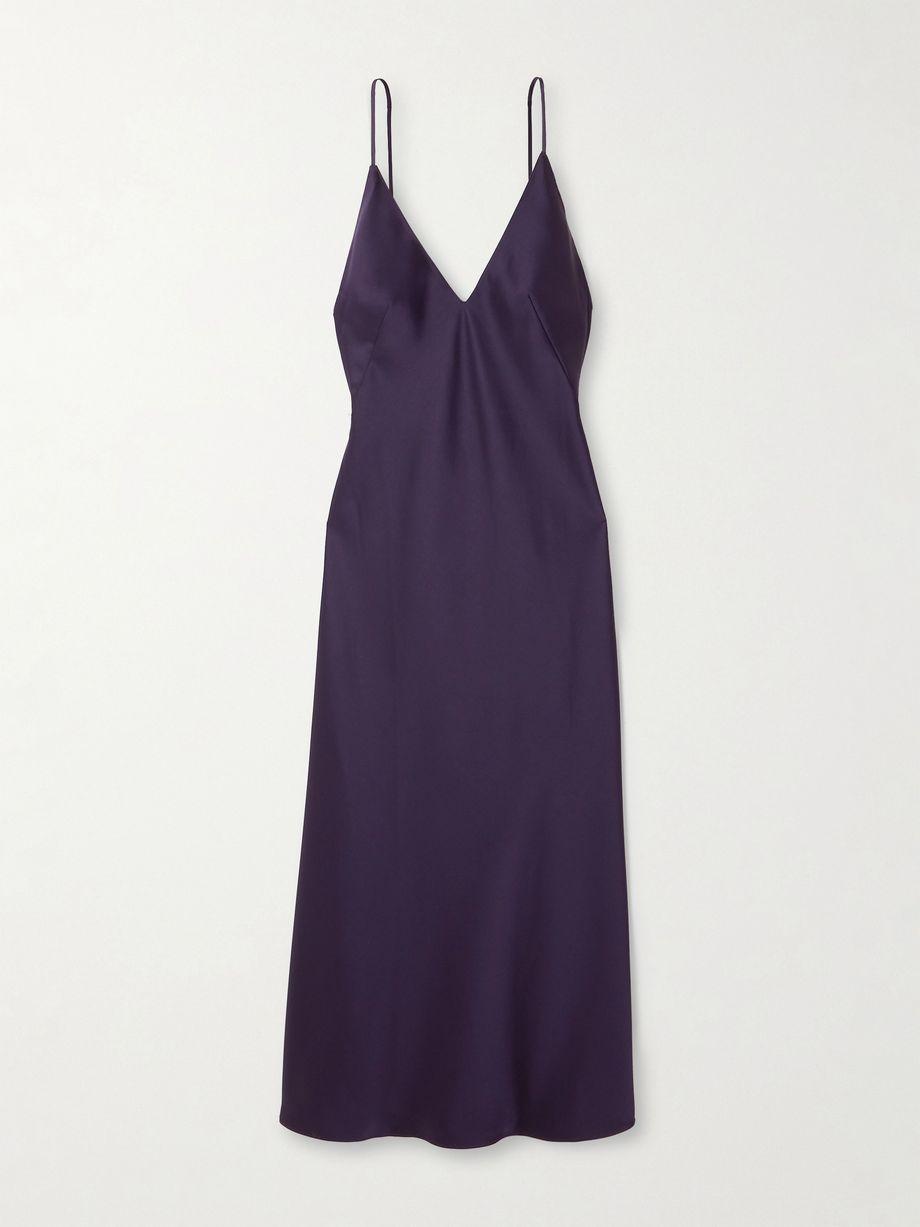 Barb open-back washed-satin midi dress by LESET
