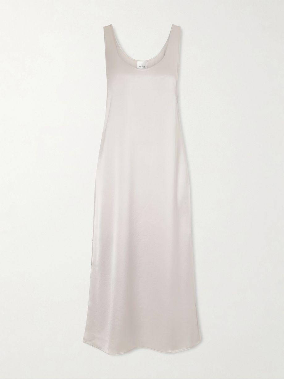 Barb satin midi dress by LESET