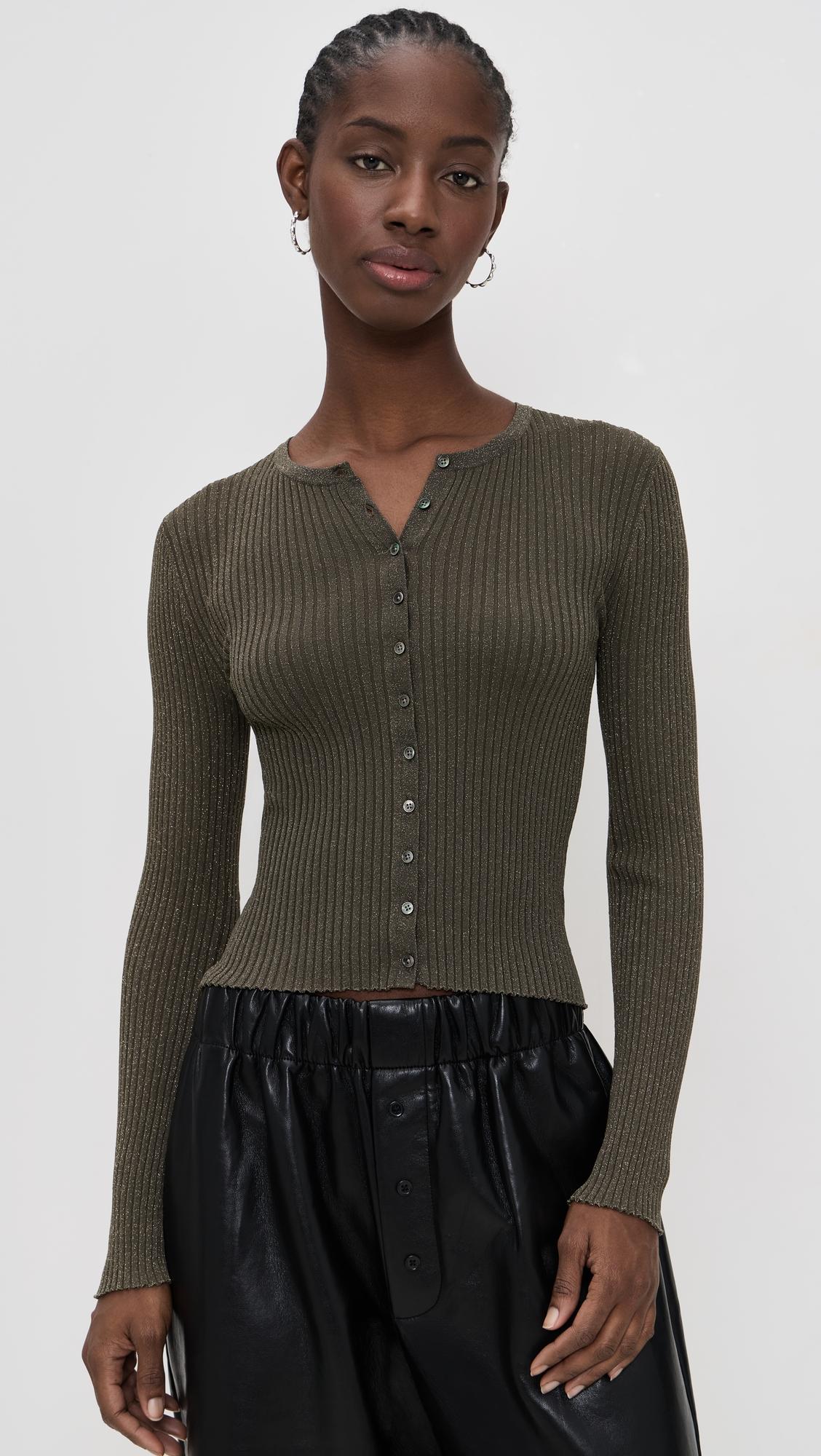 Blake Rib Crew Cardigan by LESET