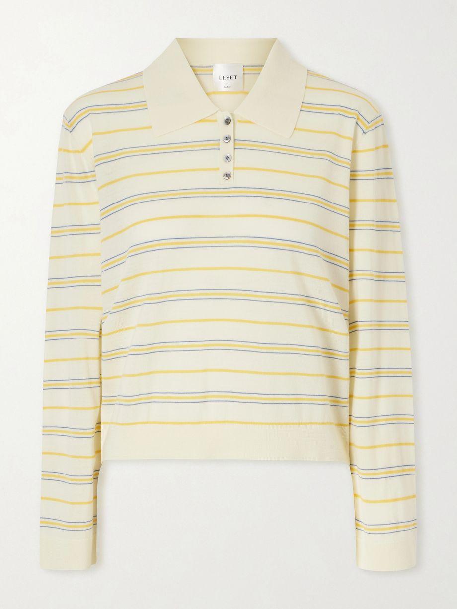 James striped merino wool polo shirt by LESET