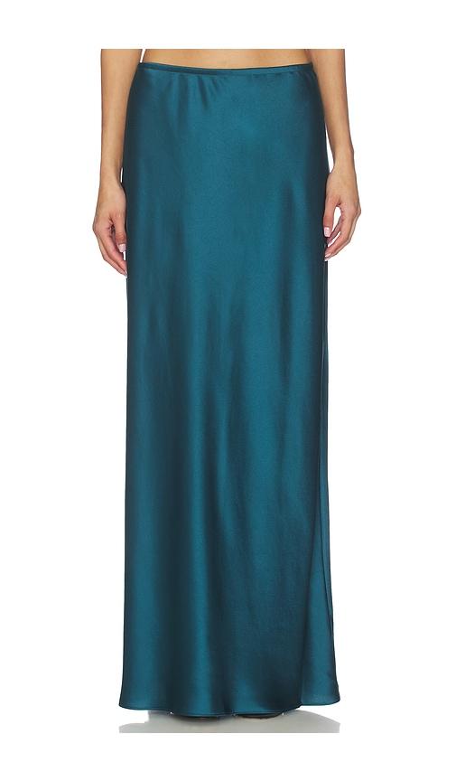 LESET Barb Bias Skirt in Teal by LESET