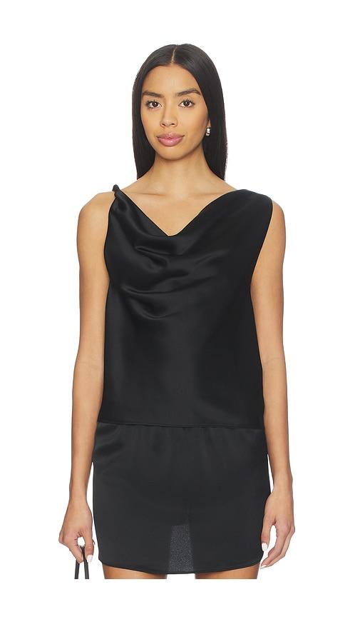 LESET Barb Shell Top in Black by LESET