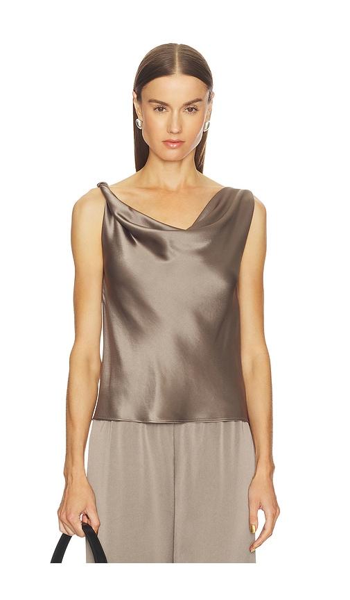 LESET Barb Shell Top in Taupe by LESET