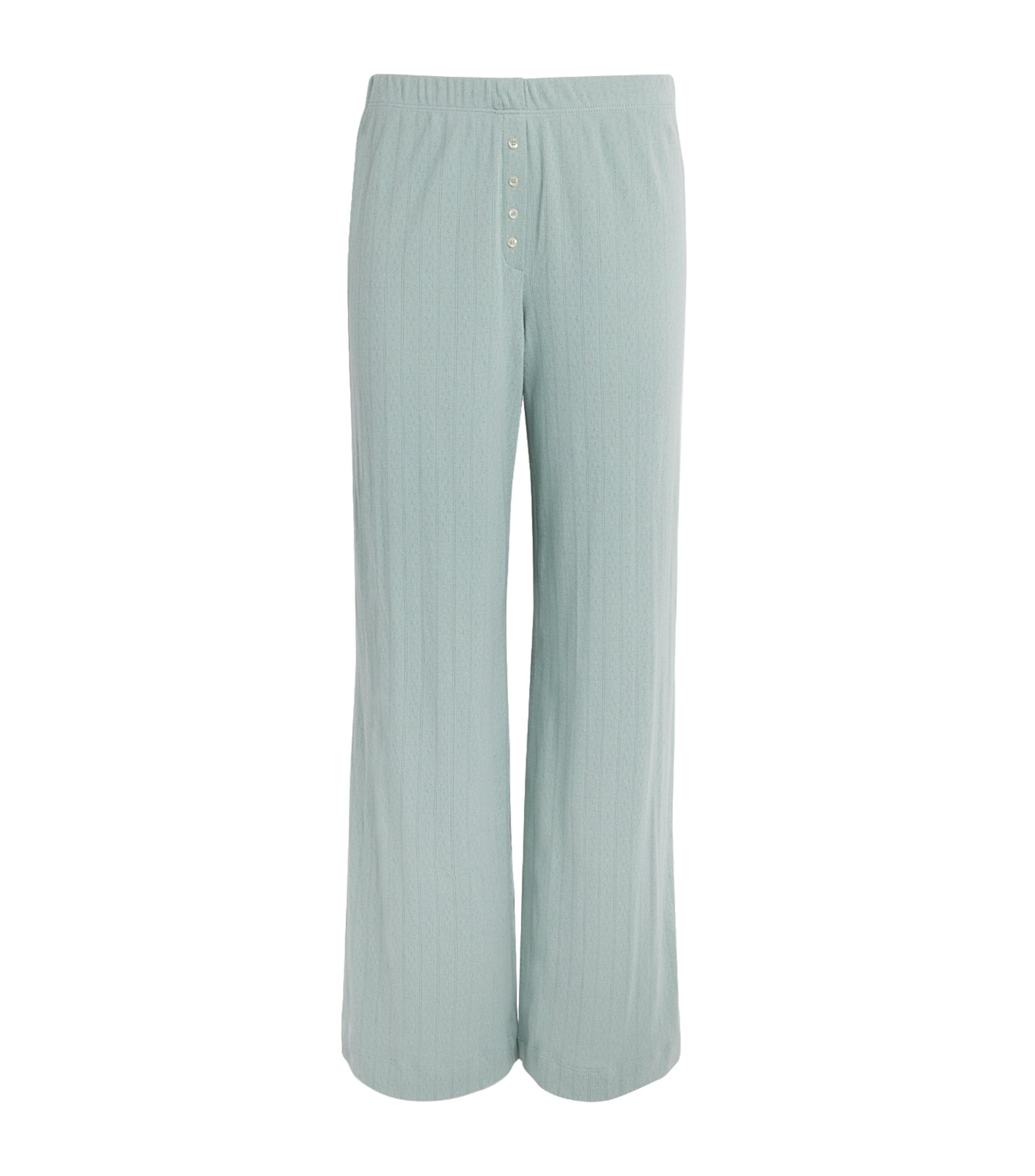 LESET Cotton Pointelle Lounge Trousers by LESET