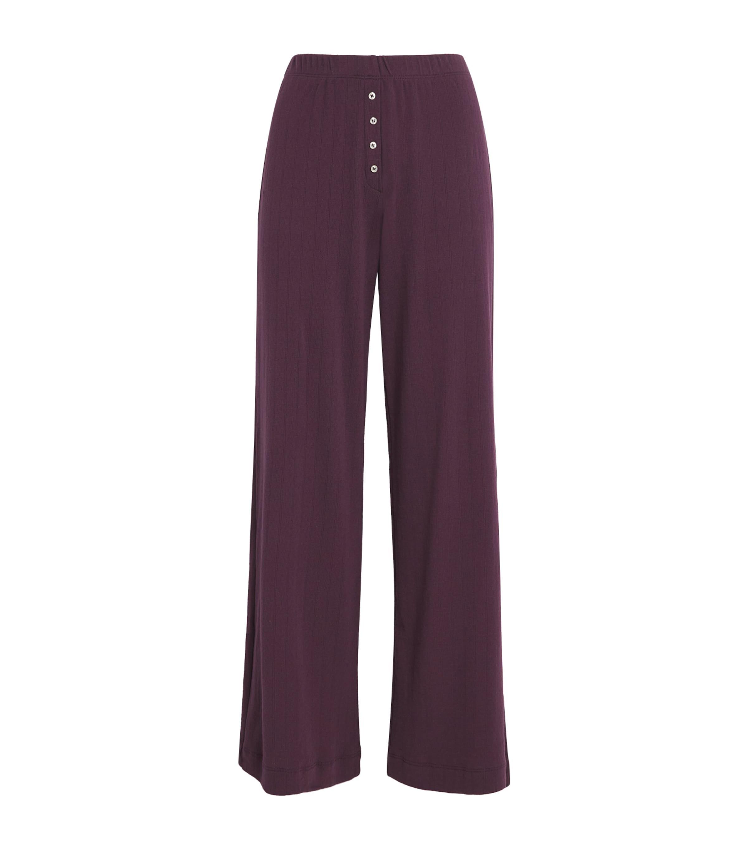 LESET Cotton Pointelle Lounge Trousers by LESET
