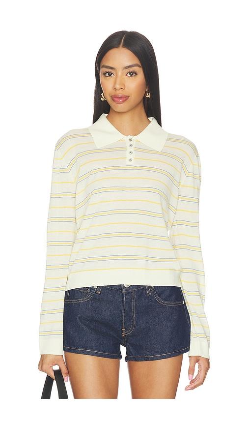 LESET James Stripe Polo in Lemon by LESET
