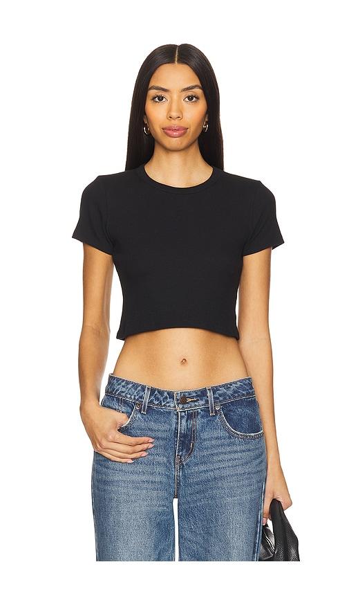LESET Kelly Crop Slim Fit Tee in Black by LESET