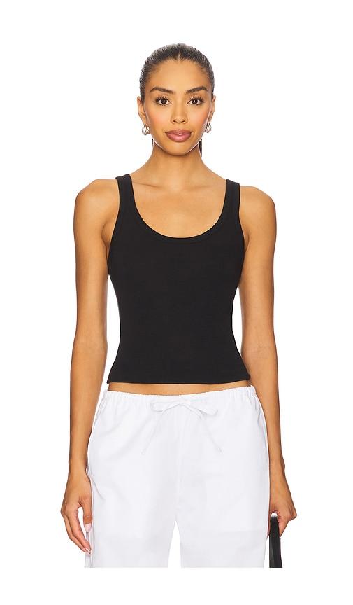 LESET Laura Scoop Neck Tank in Black by LESET