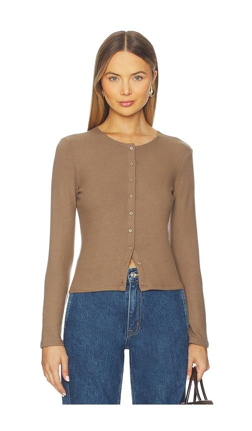 LESET Lauren Classic Cardigan in Brown by LESET