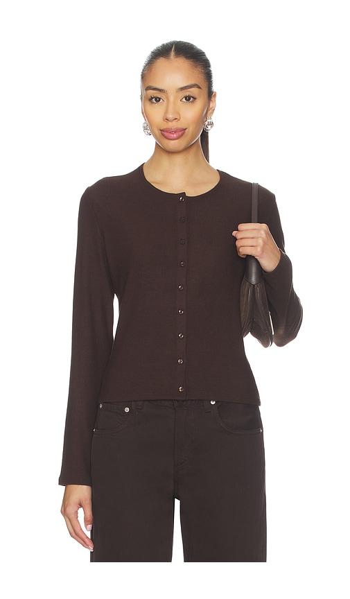 LESET Lauren Classic Cardigan in Chocolate by LESET