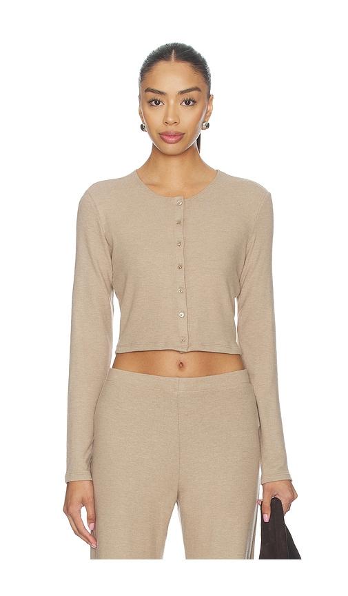 LESET Lauren Crop Cardigan II in Nude by LESET
