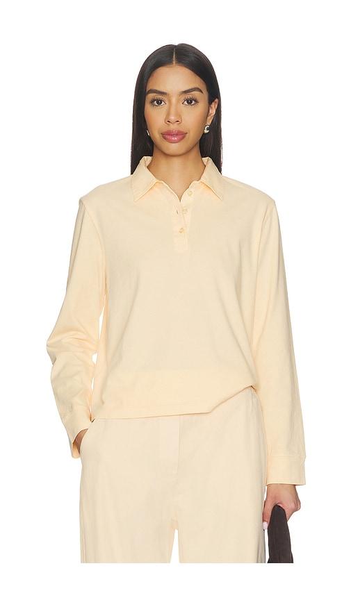 LESET Margo Long Sleeve Polo in Lemon by LESET