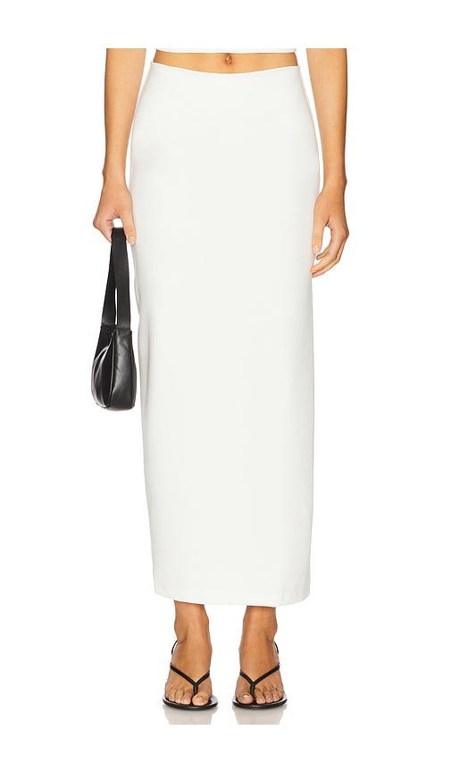LESET Rio Side Slit Skirt in White by LESET