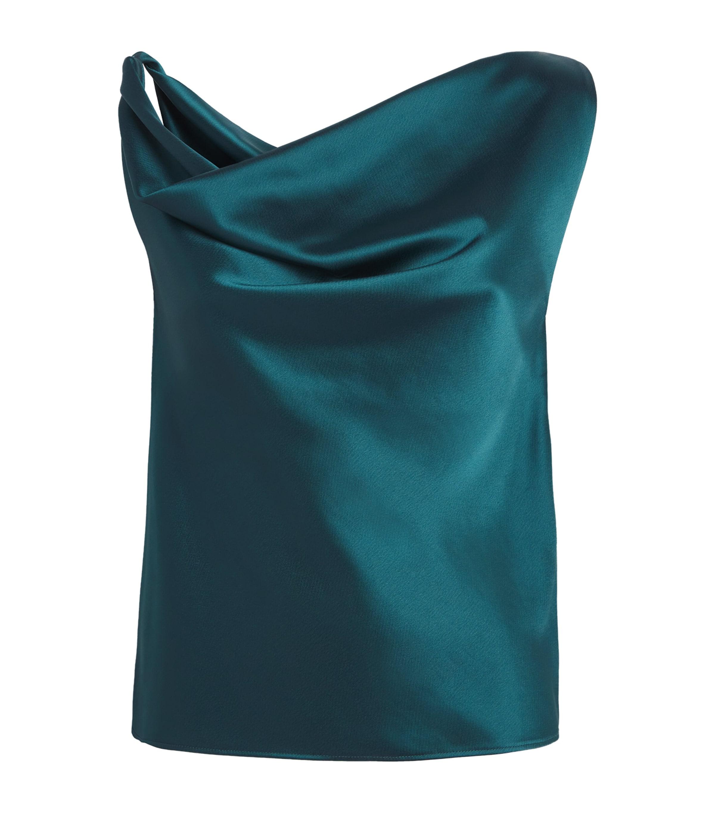 LESET Satin Cowl-Neck Barb Top by LESET