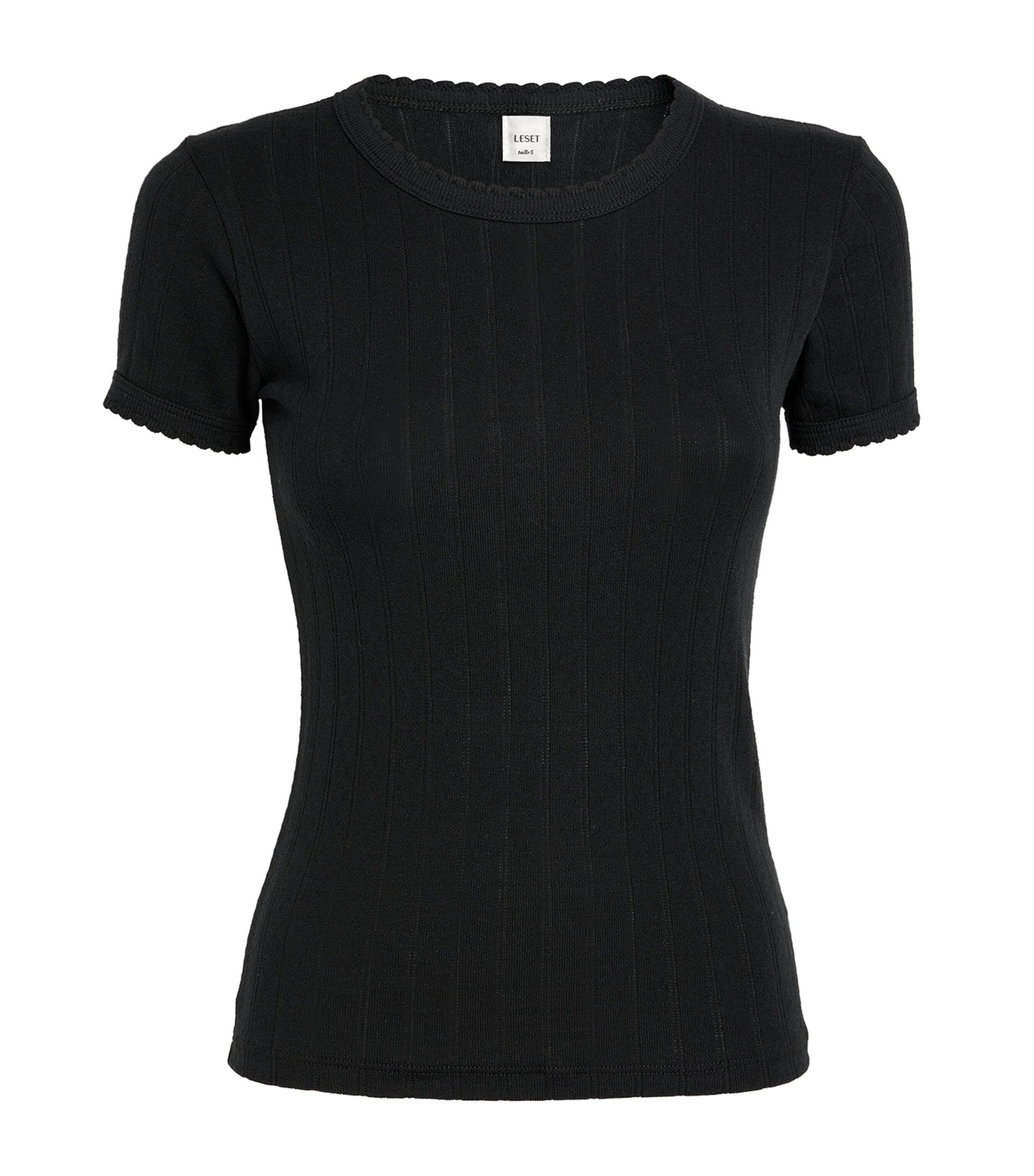 LESET Slim Fit Pointelle T-Shirt by LESET