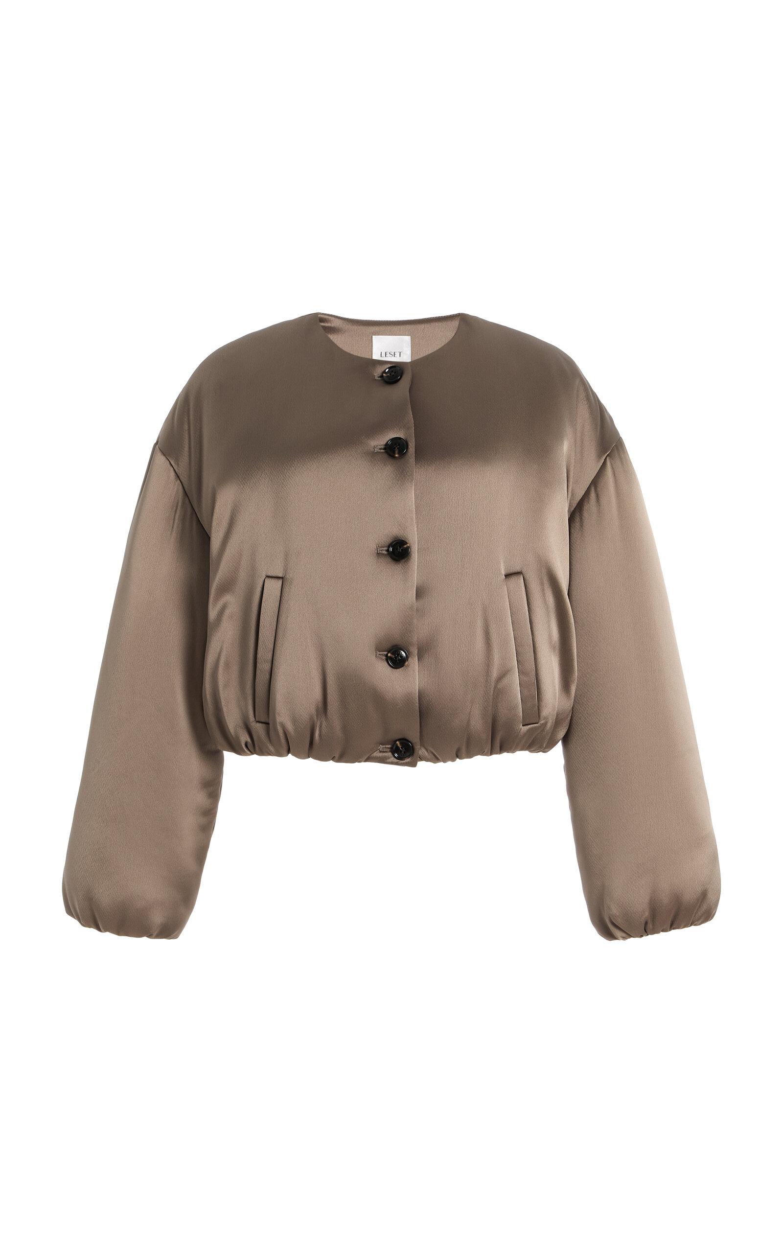Leset Barb Satin Bomber Jacket - Moda Operandi by LESET