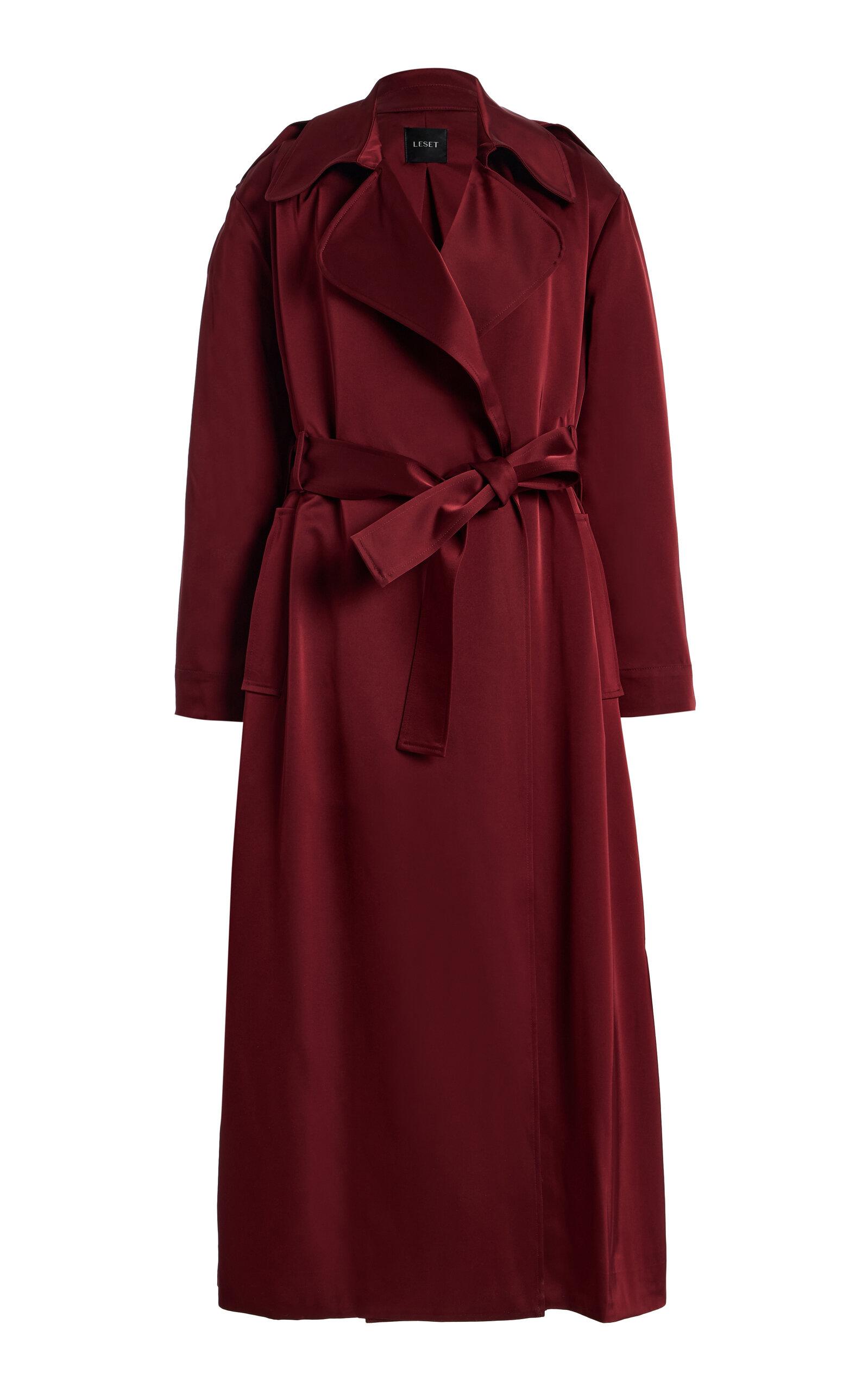 Leset Barb Satin Trench Coat -oda Operandi by LESET