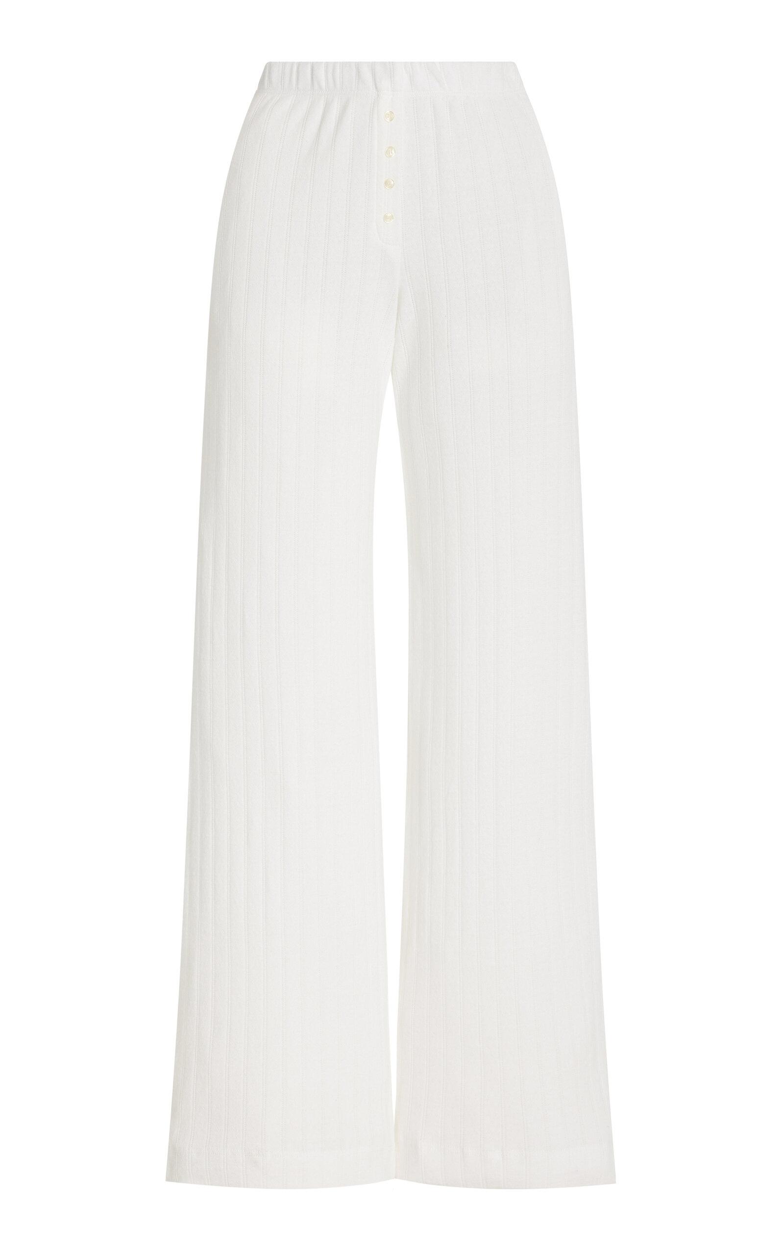 Leset Pointelle-Knit Cotton Boxer Pants - Moda Operandi by LESET