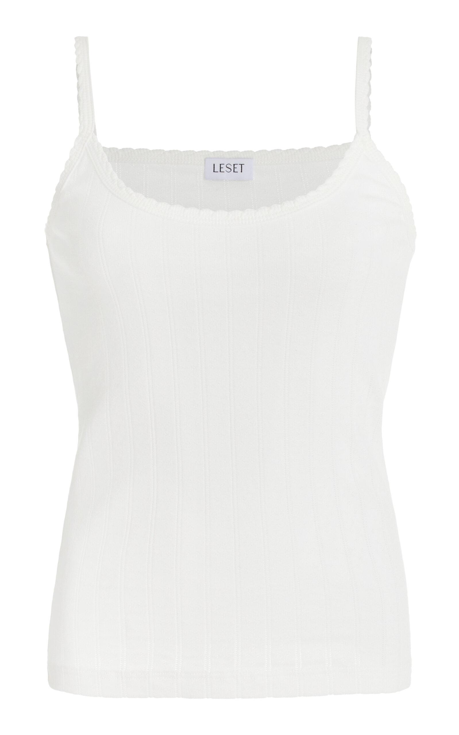 Leset Pointelle-Knit Cotton Tank Top - Moda Operandi by LESET