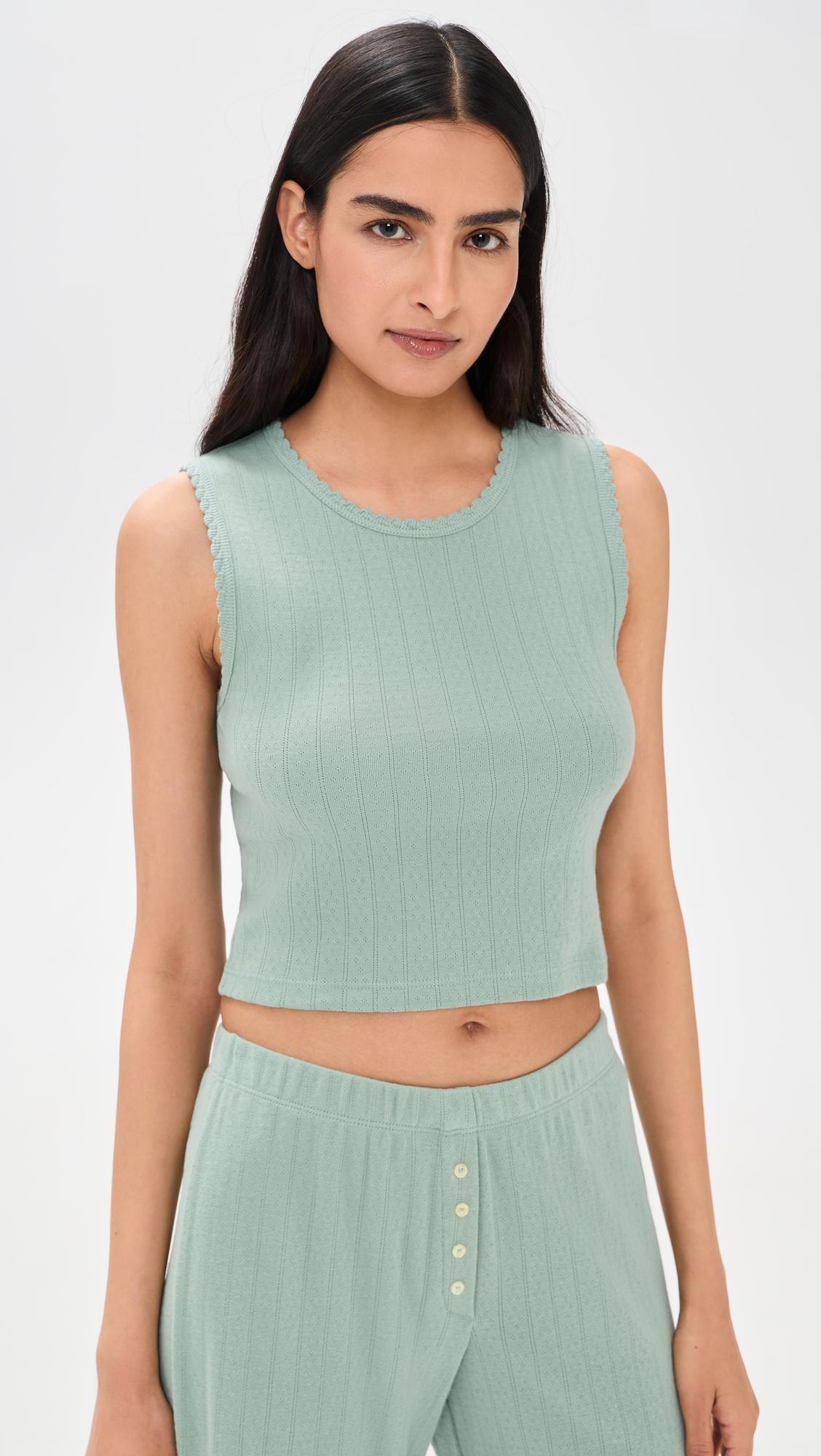 Pointelle Crew Tank by LESET