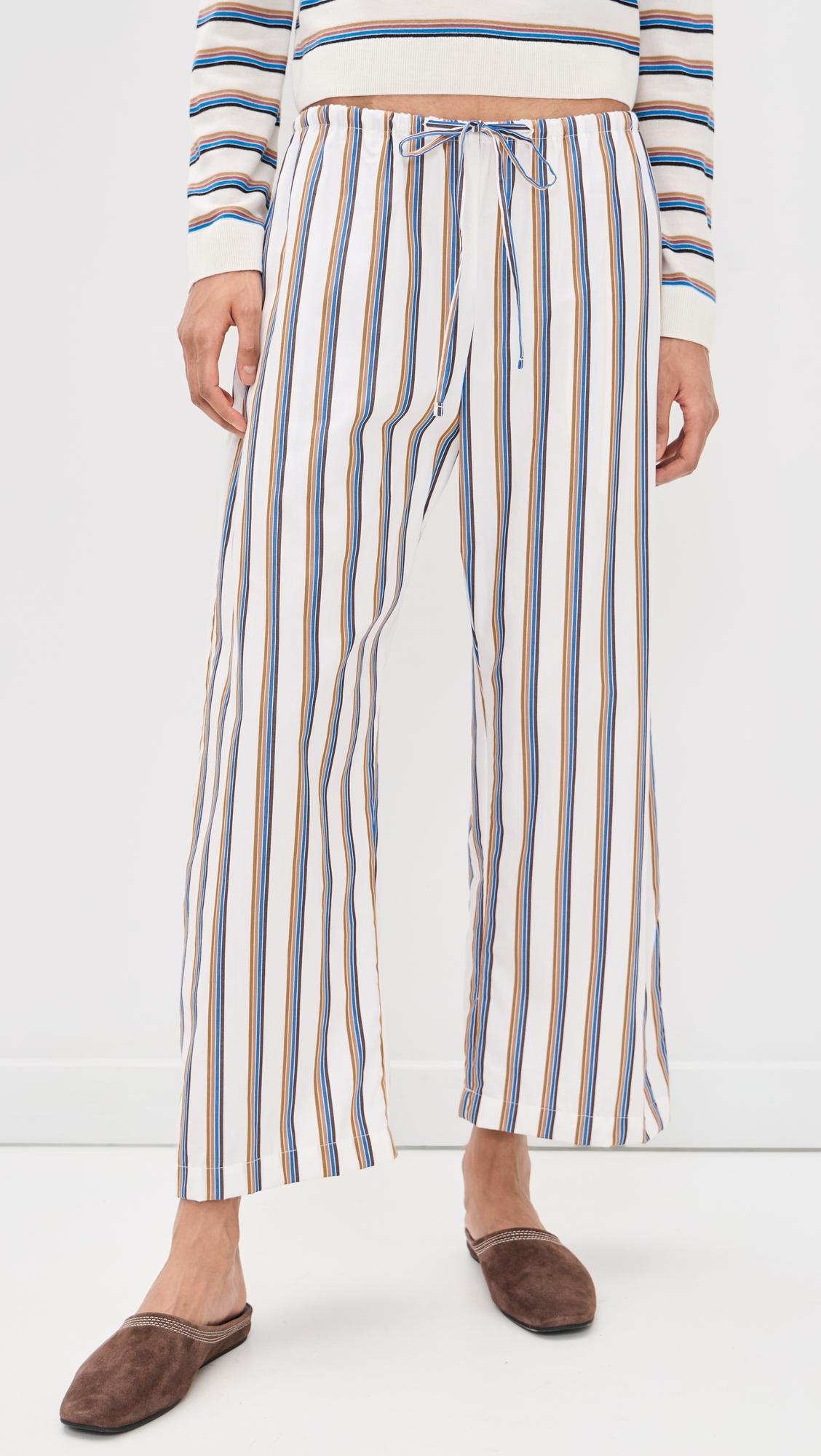 Yoshi Stripe Crop Drawstring Pants by LESET