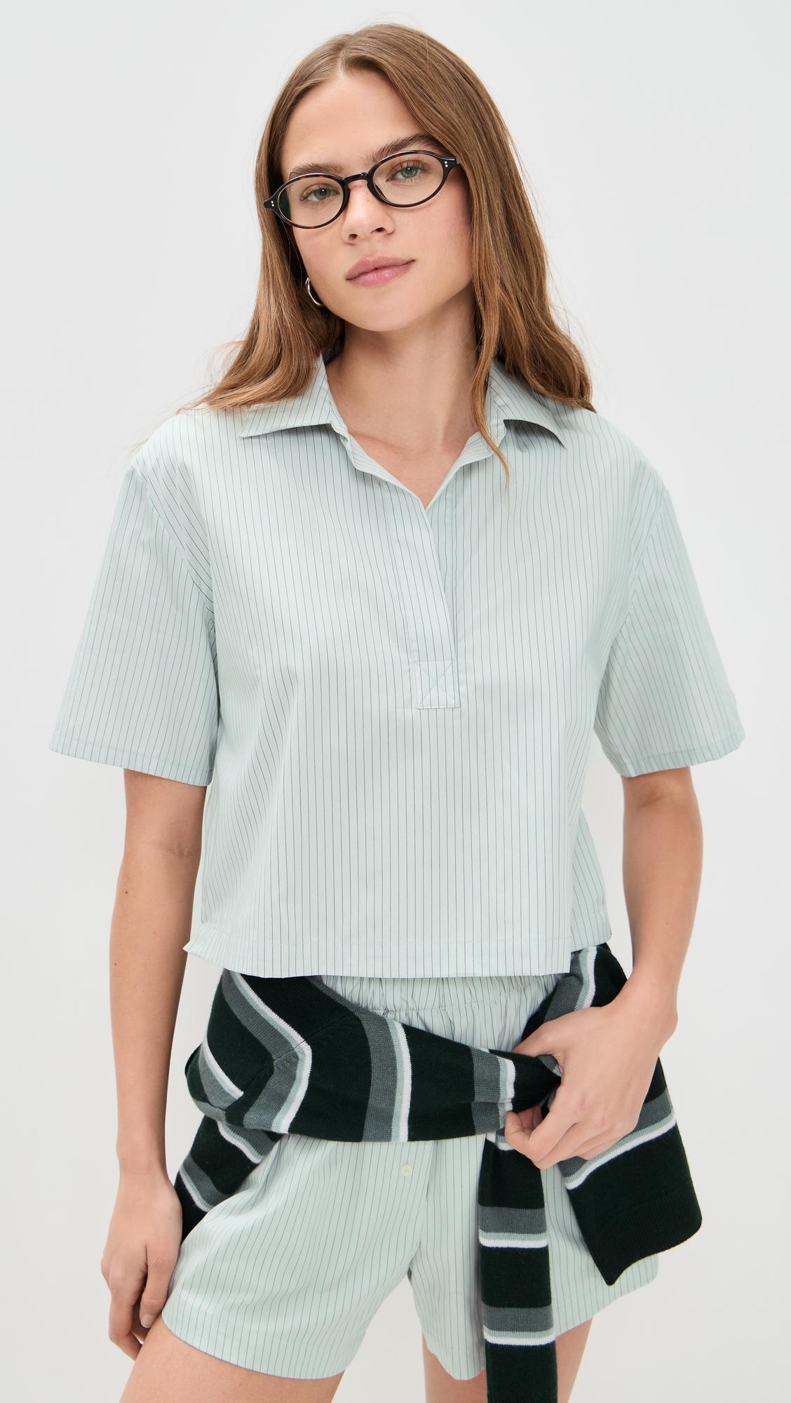 Yoshi Stripe Short Sleeve Polo by LESET