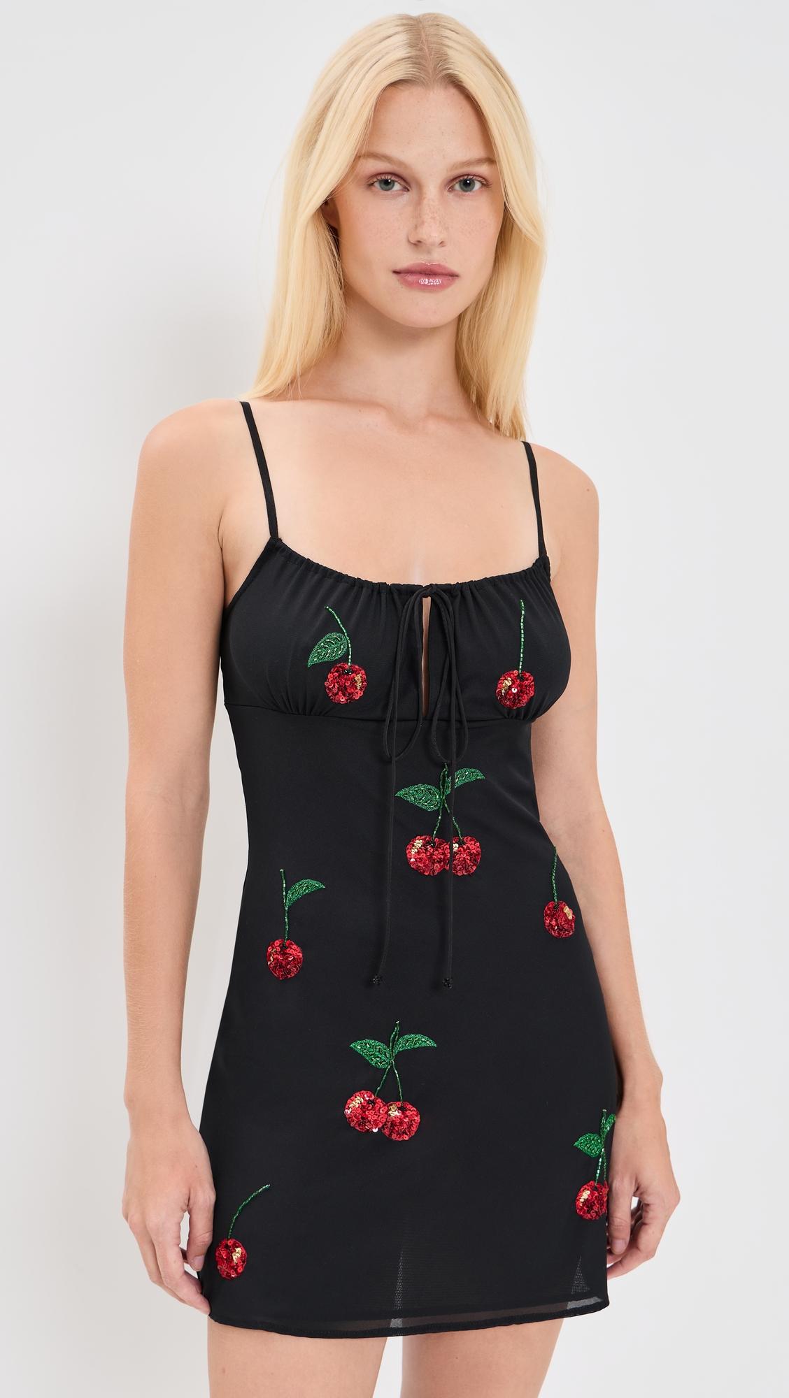 Cherry Slip Dress by LESLIE AMON