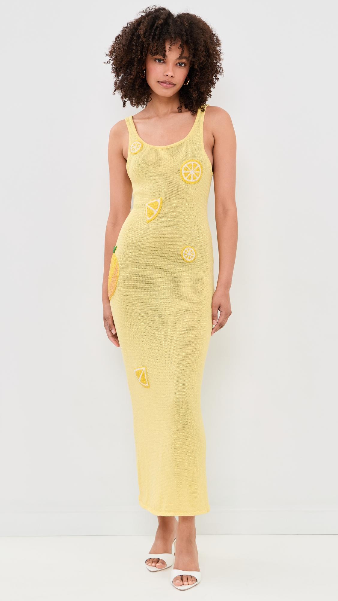 Citron Knit Tank Dress by LESLIE AMON