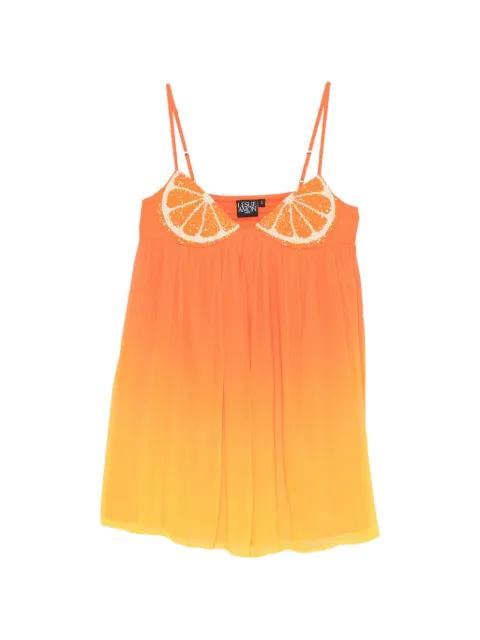 Citrus sequin-embellished ombre mini  dress by LESLIE AMON