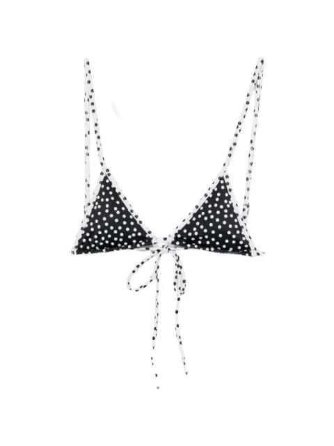 Cynthia polka-dot bikini top by LESLIE AMON